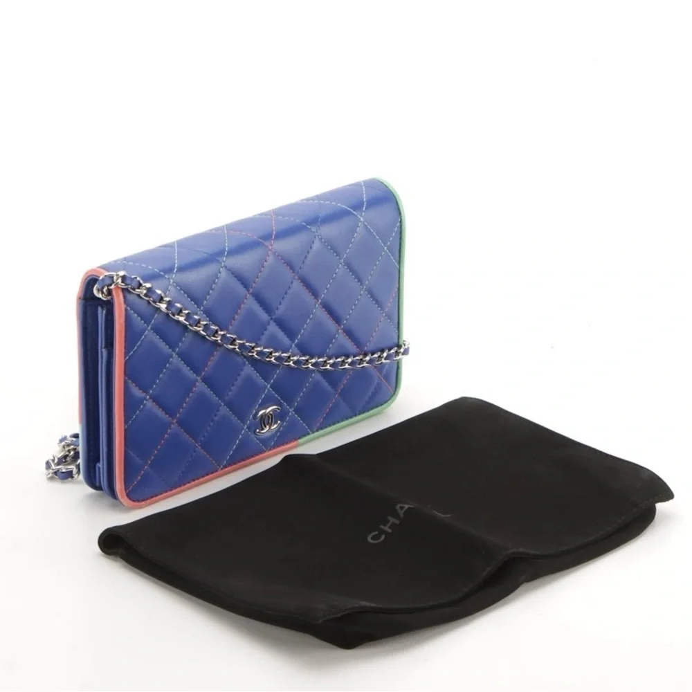CHANEL Limited Edition Multicolor Lambskin Quilted WOC Wallet On Chain